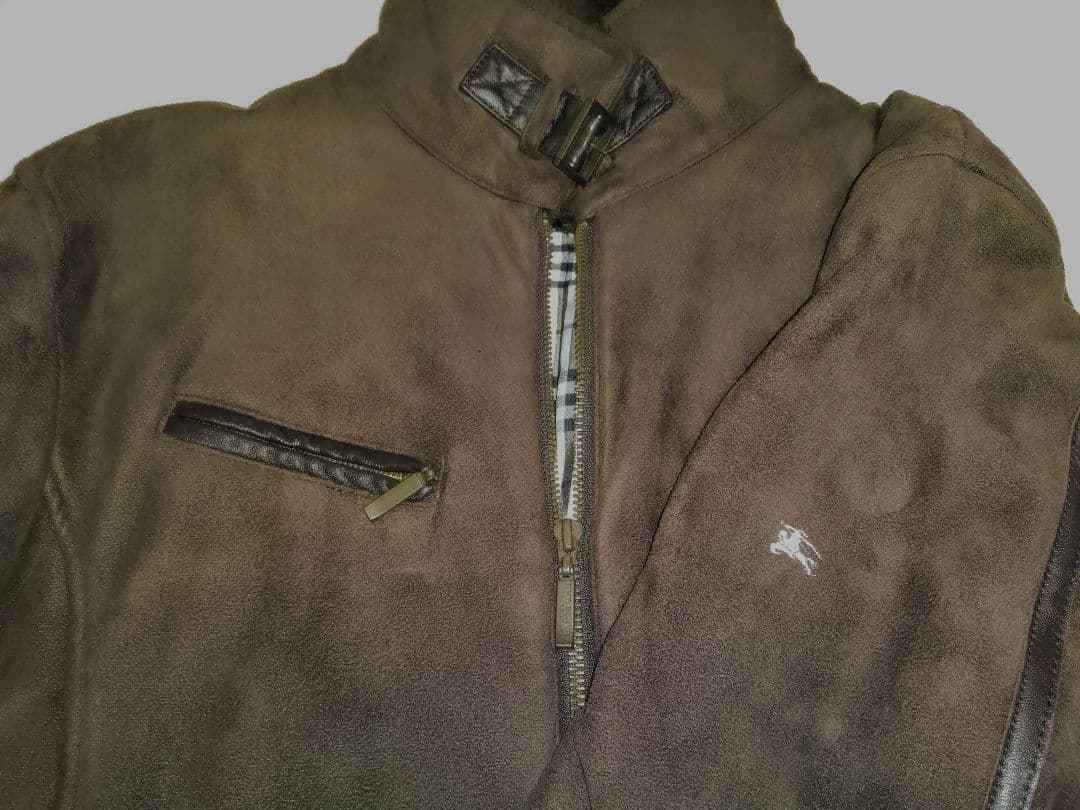 希少　バーバリー　Burberry　革　ジャケット　ブラウン