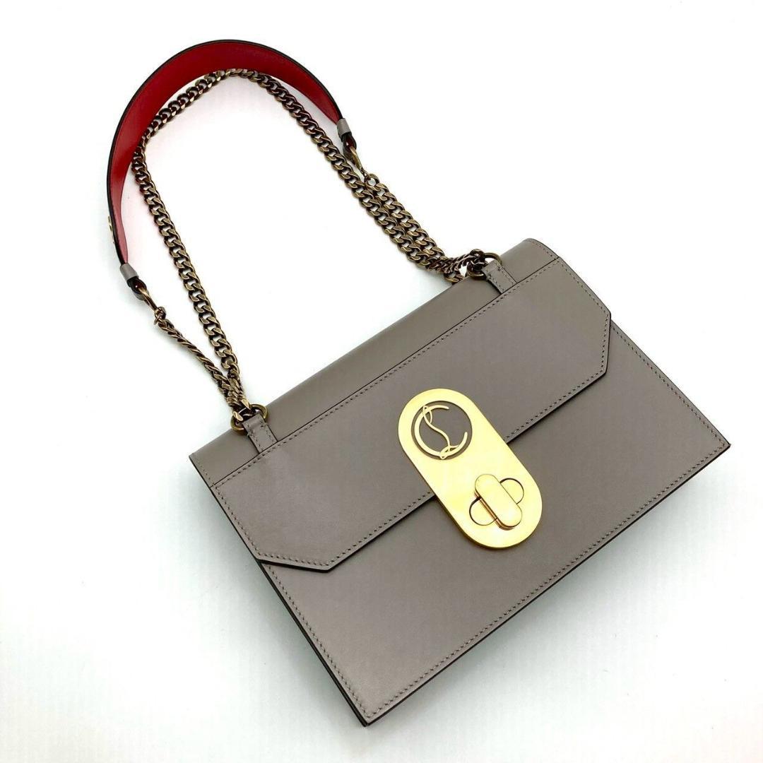 クリスチャンルブタン エリサ ショルダーバッグ チェーン グレージュ 80122