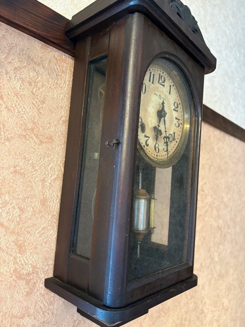 動作品・戦前の木製掛時計・ボンボン時計・愛知県時計製造同業組合