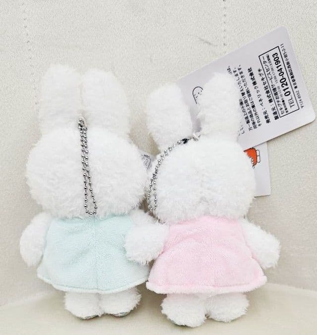 フラワーミッフィーほわほわマスコット　ナチュラルグリーン・コスモスピンク　セット