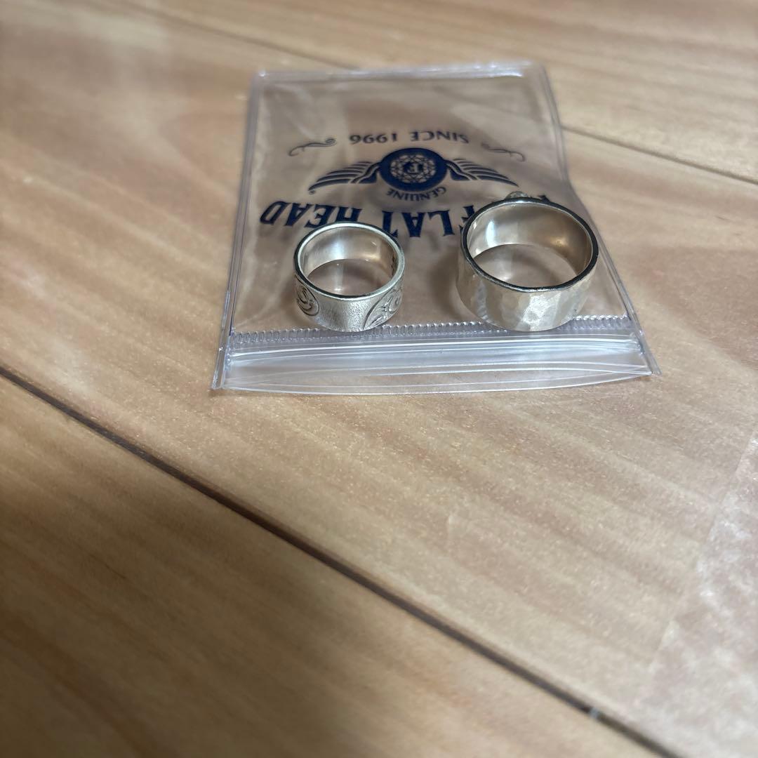 限界価格。フラットヘッドシルバーリングセット&バンダナ