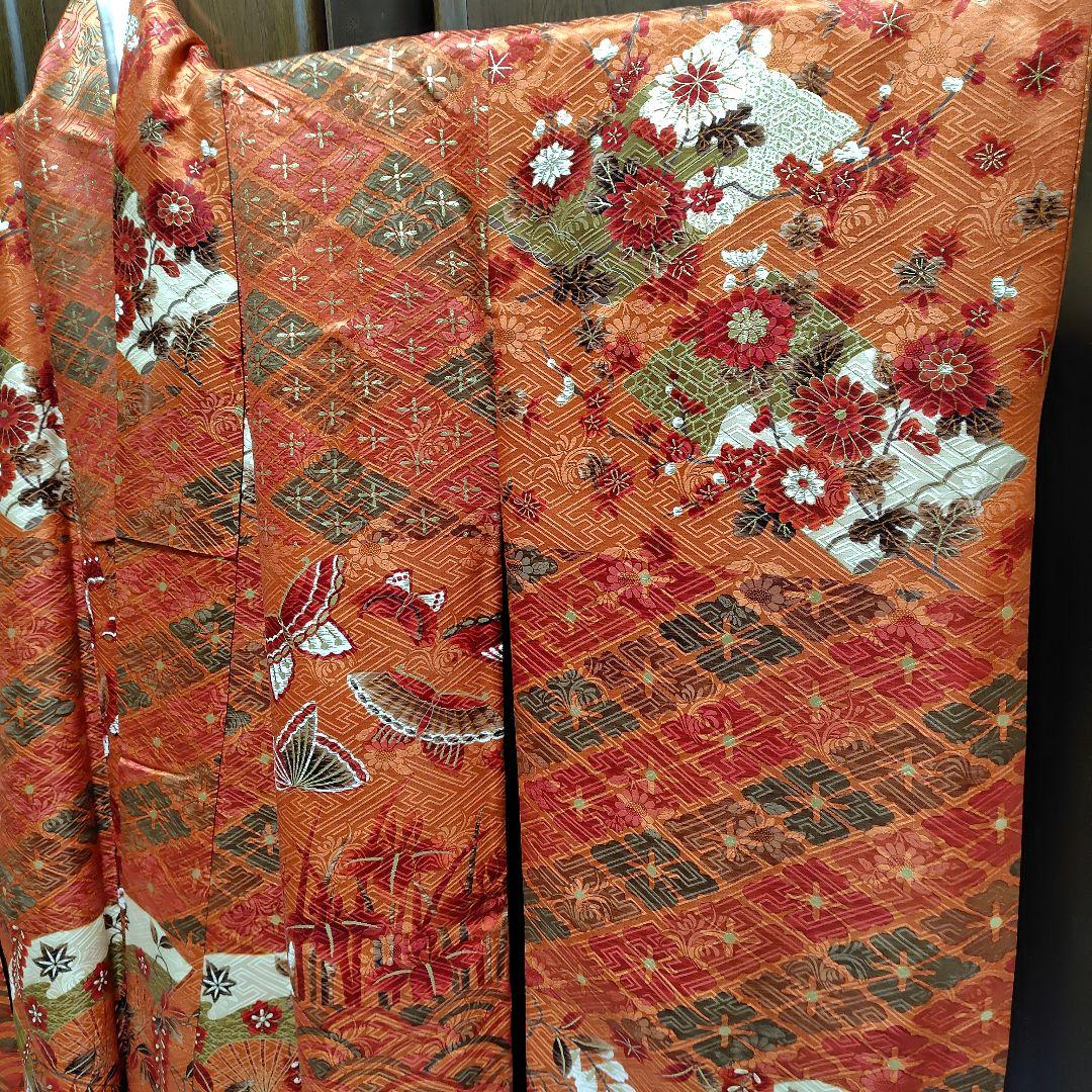 yukky★正絹　駒刺繍金彩　古典地紋　お振袖