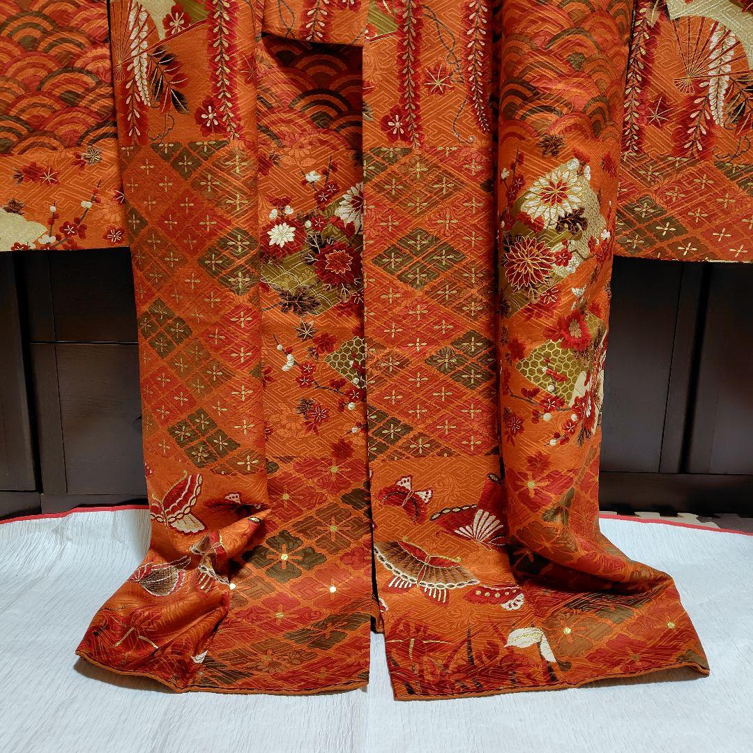 yukky★正絹　駒刺繍金彩　古典地紋　お振袖