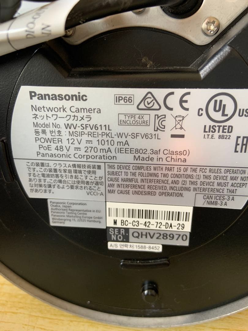 Panasonic ネットワークカメラ WV-SFV611L