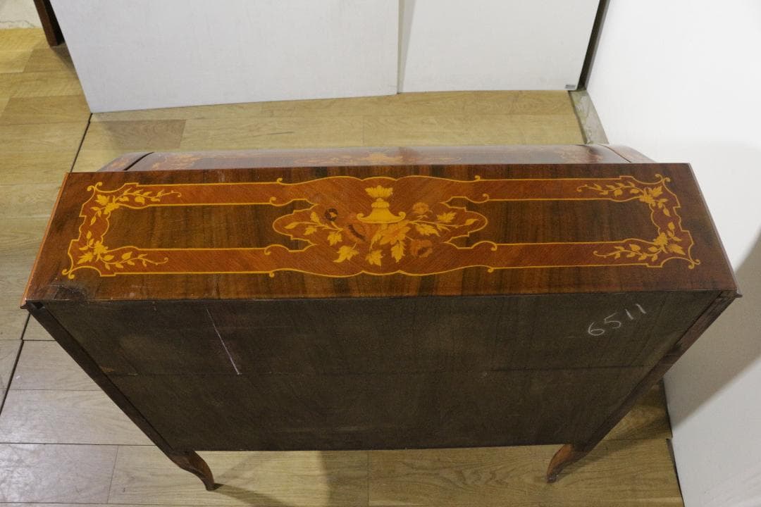 イタリア★ライティングビューロー★象嵌★ネコ脚★クラシック家具★