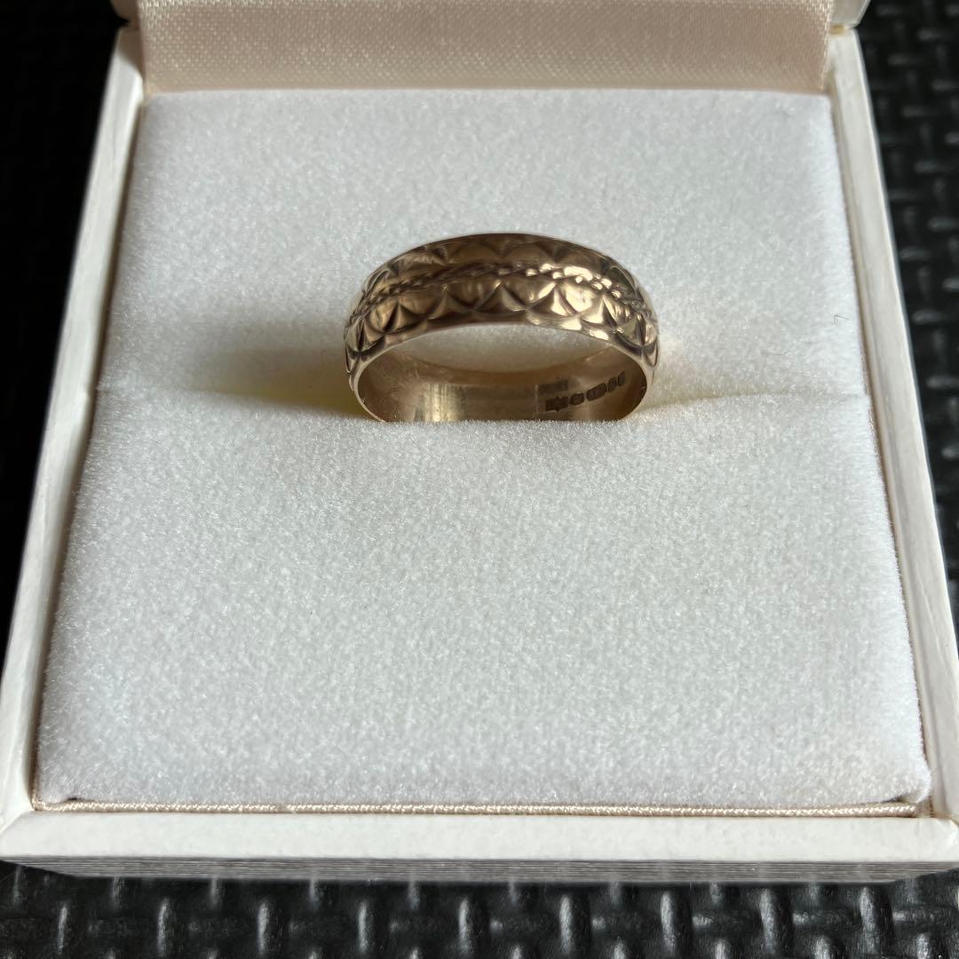 L*a様 375刻印あり　ゴールドリング　ユニセックスリング