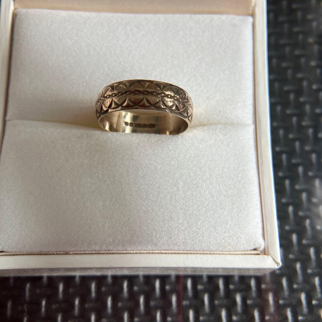 L*a様 375刻印あり　ゴールドリング　ユニセックスリング