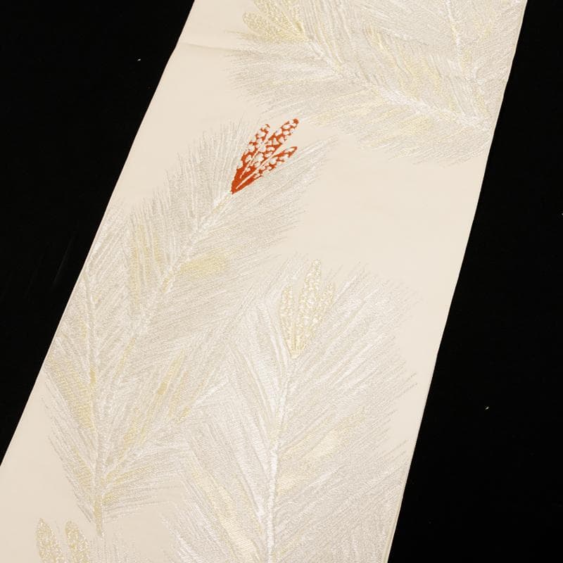 新品西陣名門織物正絹単彩織工芸「王朝松図」瑞宝文特撰錦箔豪華振袖兼礼装用袋帯