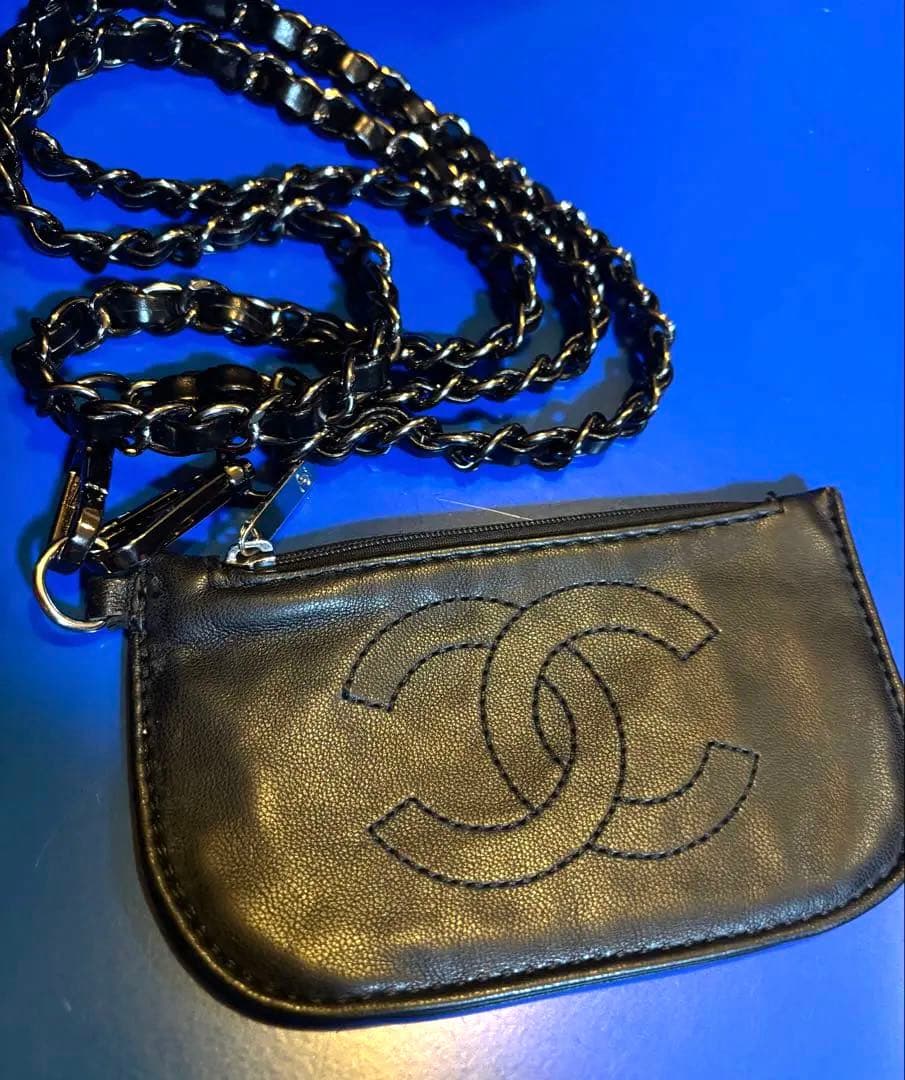 m## CHANEL シャネル 革 ミニ ポーチ