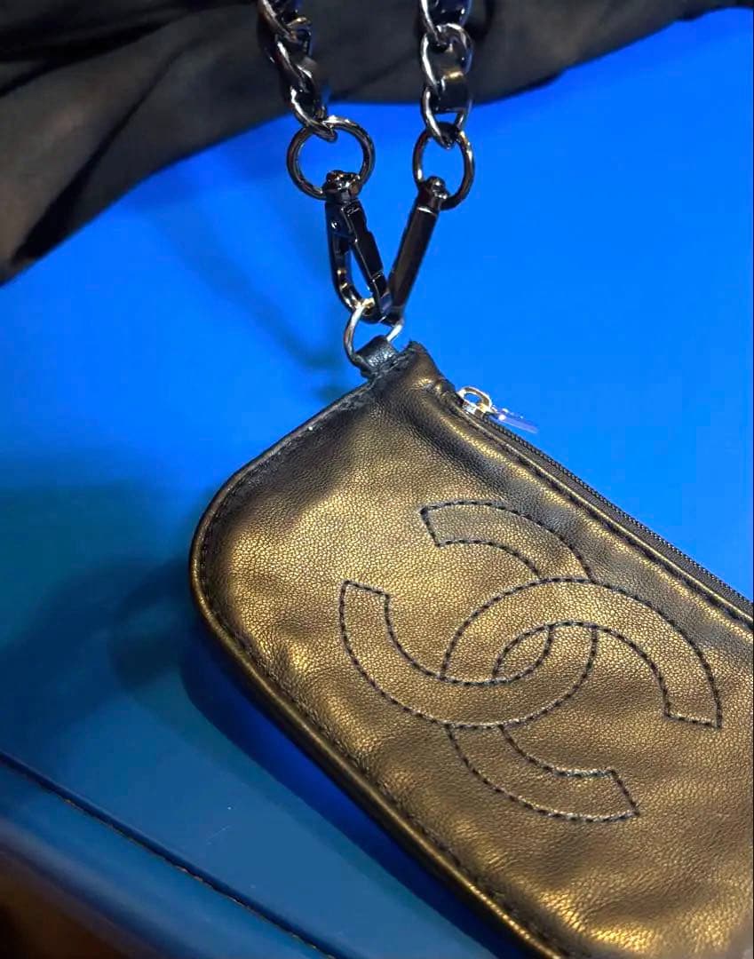 m## CHANEL シャネル 革 ミニ ポーチ