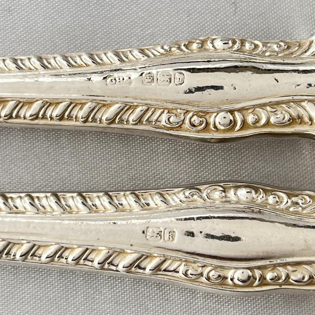 【C H Davis】 【純銀ハンドル】ティーナイフ 6本 ケース 1902年