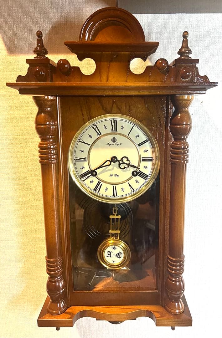 愛知30DAY SuperLight振り子時計ゼンマイ掛け時計柱時計ボンボン時計