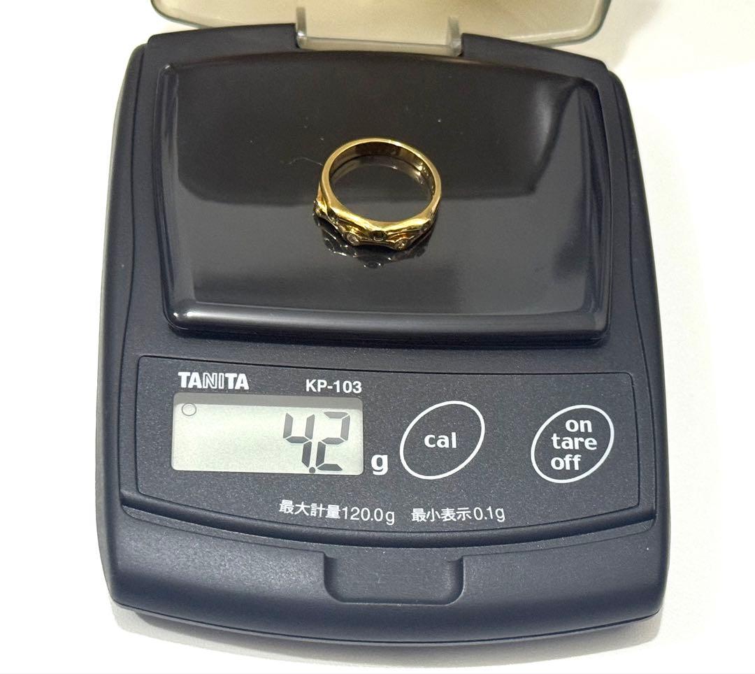 k18 サファイア12号リング