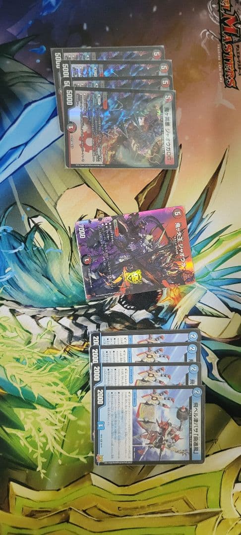 デュエマ デッキ 4Cジャオウガ 赤白サムライ スリーブ付き