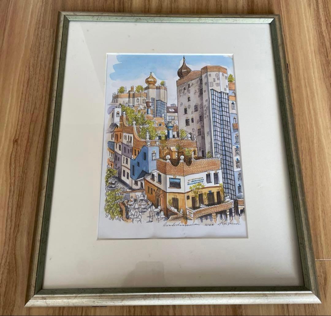 まとめ売り 11点 油彩画 街の風景 R.I. サイン入り