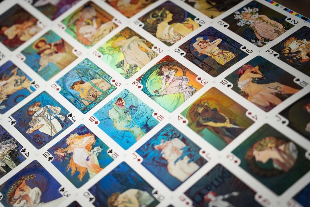 【未使用】限定生産ミュシャ高級トランプ Mucha Holo Boxset