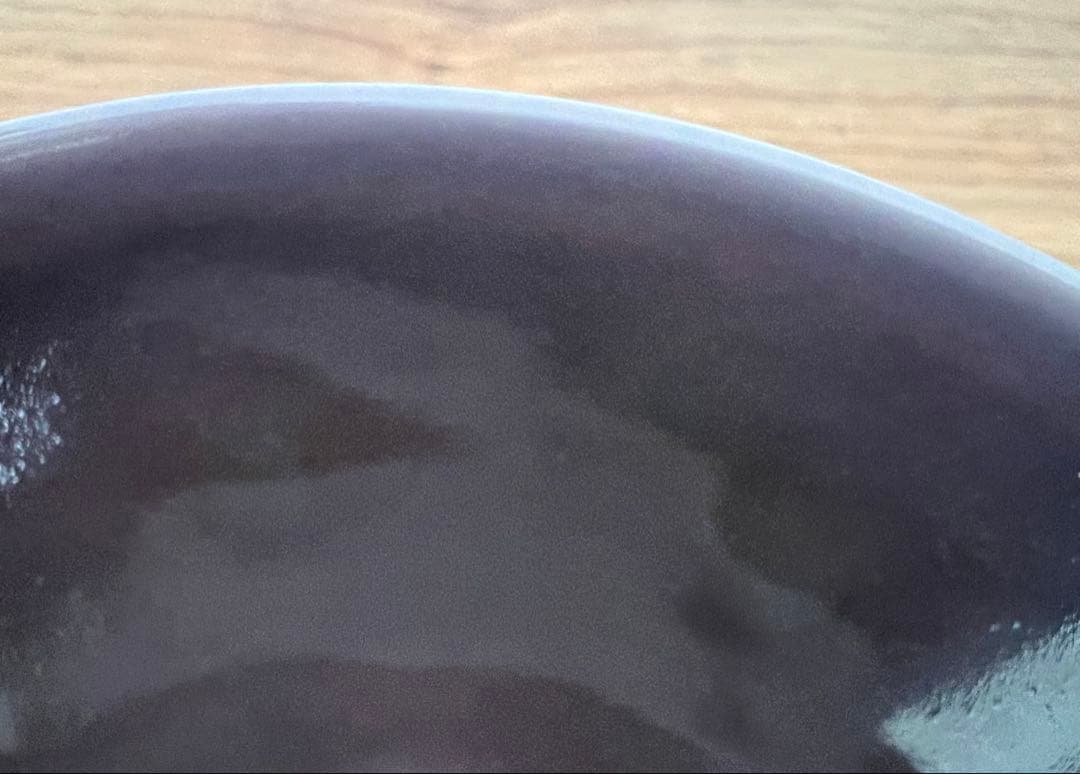 天神窯 紫欣釉茶碗 岡本欣三 作 茶道具 箱有 共布有 藤紫色 希少