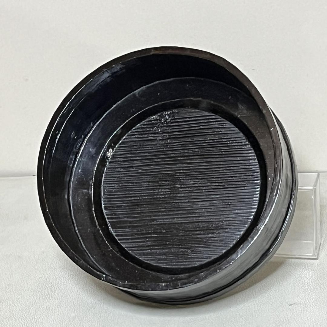 岸一閑 一閑張 桶炭斗 木箱入 宗旦好 炭桶 時代 炭斗 茶道具 【k3498】