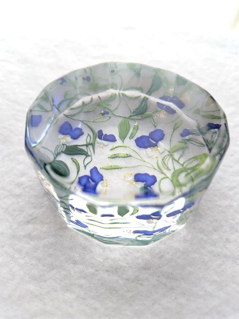 金津沙矢香　百花景シリーズ 露草 ペーパーウエイト　オブジェ