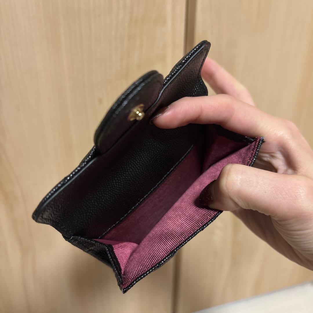 CHANEL ブラック　三つ折り財布