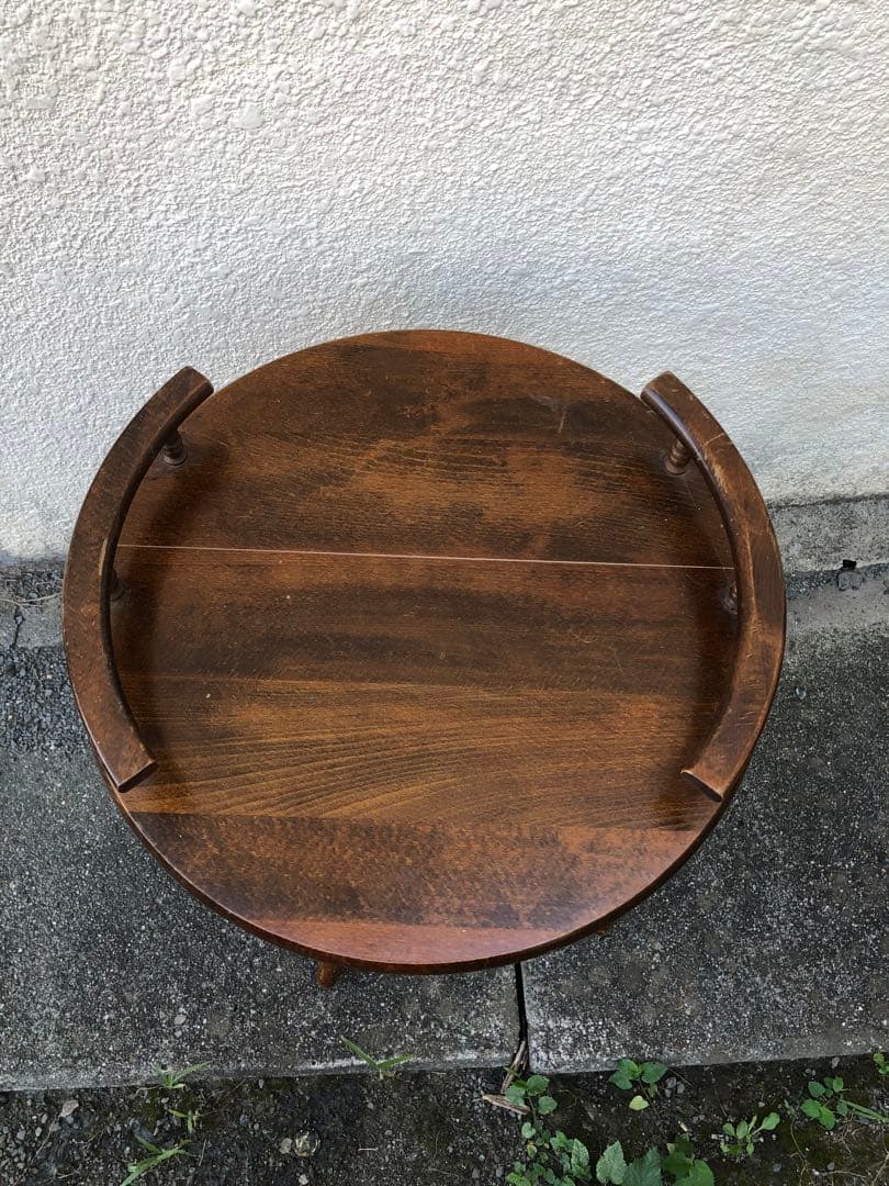 昭和レトロ 飛騨産業 キツツキ サイドテーブル コーヒーテーブル 丸テーブル