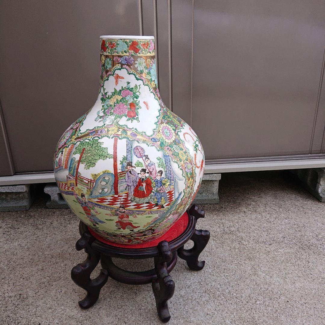 中国美術、飾壺中国華瓶、古美術特大