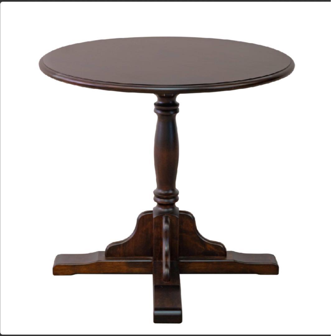 高級】クリエイトファニチャー 北海 カバ材 天然木 丸テーブル 民芸家具