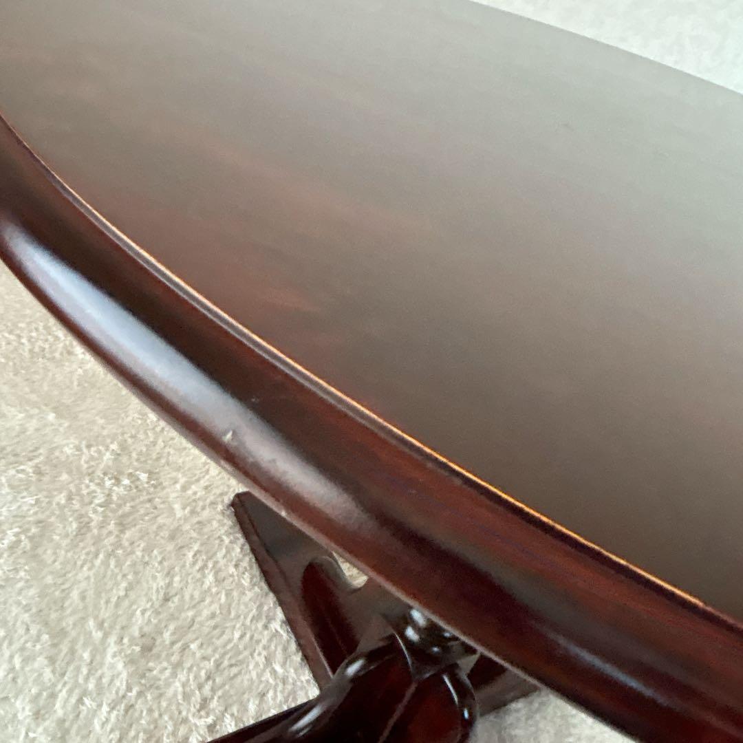 高級】クリエイトファニチャー 北海 カバ材 天然木 丸テーブル 民芸家具