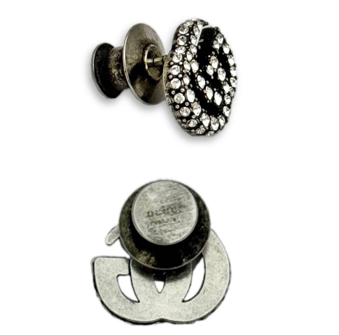 新品同様 GUCCI ダブルGロゴ ピンブローチ