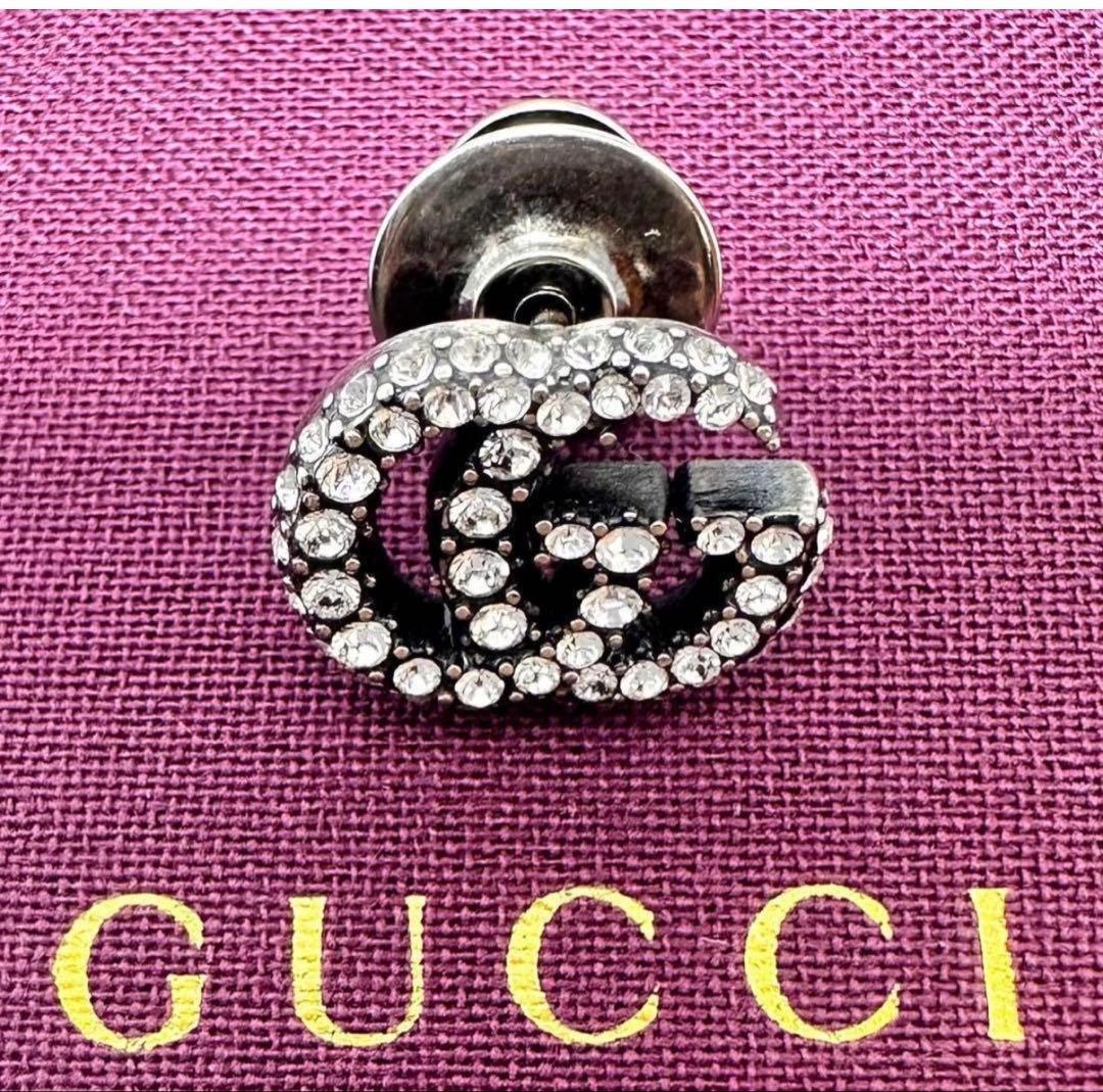 新品同様 GUCCI ダブルGロゴ ピンブローチ