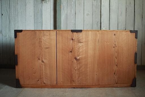 味のある丸金具時代箪笥　桐箪笥　抽斗2段　タンス　収納　古家具　古民家　時代家具