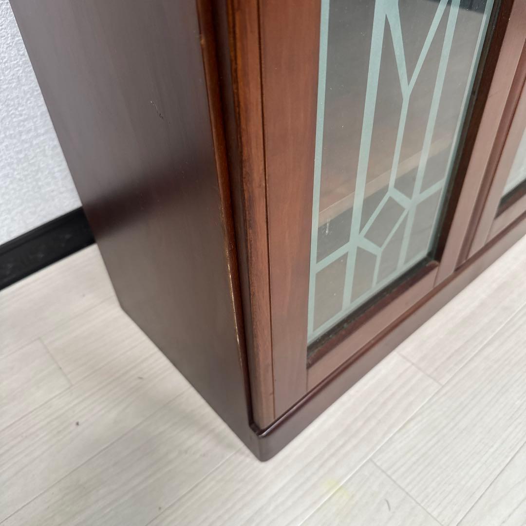 日昇 キャビネット サイドボード リビング収納 ガラス扉 iso※