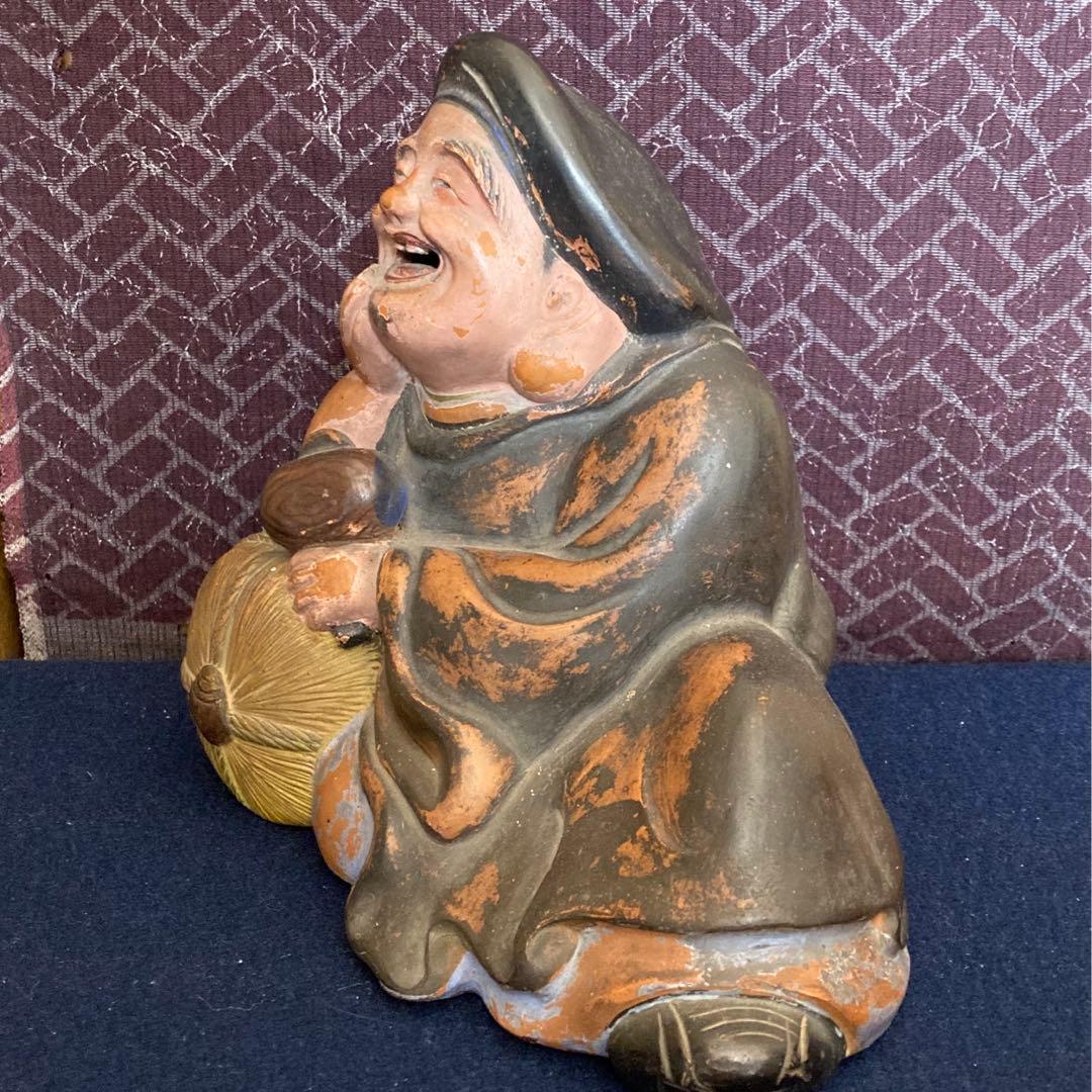 彩色備前　大黒天伏せ香炉　色備前