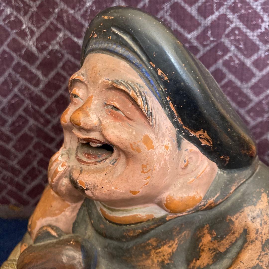 彩色備前　大黒天伏せ香炉　色備前