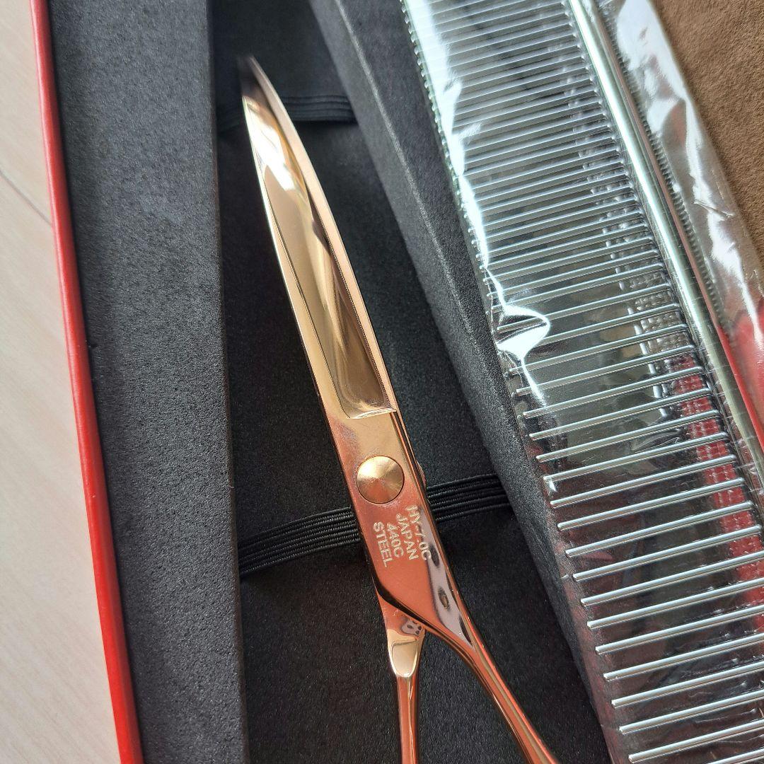 新品★フェニーチェ ★カーブシザー ギザ刄★7in シザーケース付き