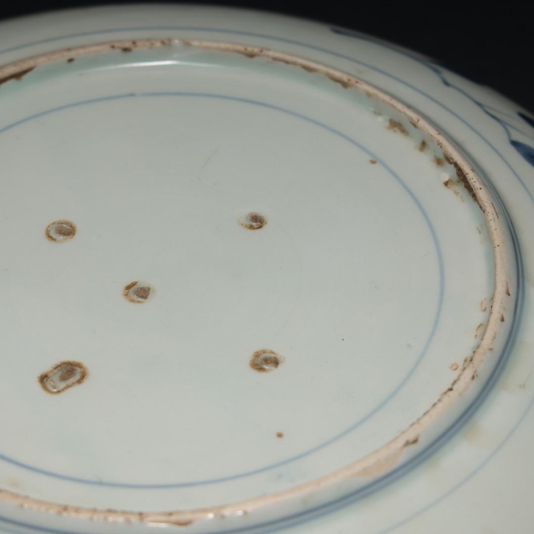 伊万里色絵花籠図皿　∅31cm　古伊万里　骨董　R1370A