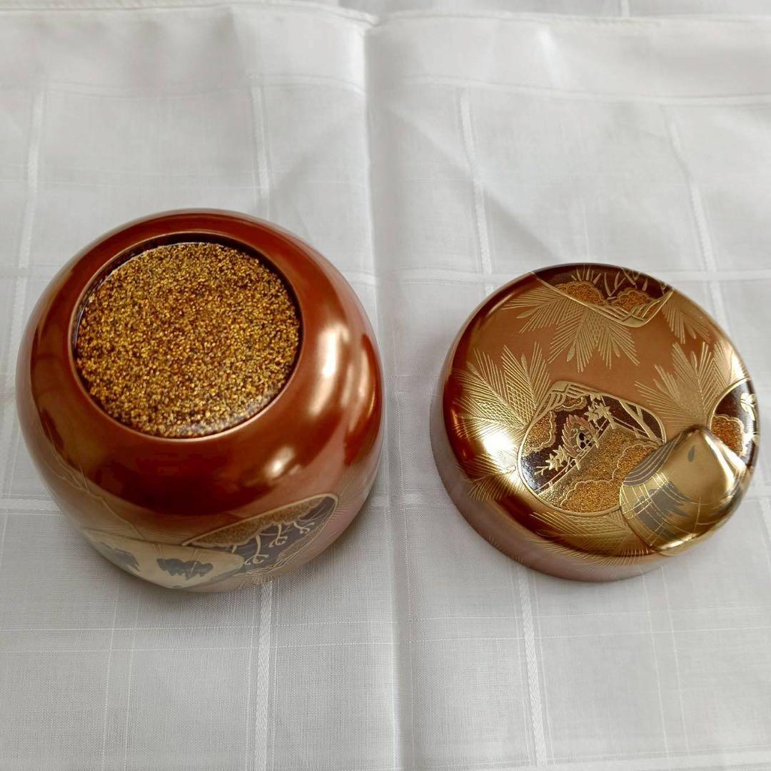 輪島塗 一后一兆 作 人間国宝 金蒔絵棗 共箱 仕覆付 茶道具
