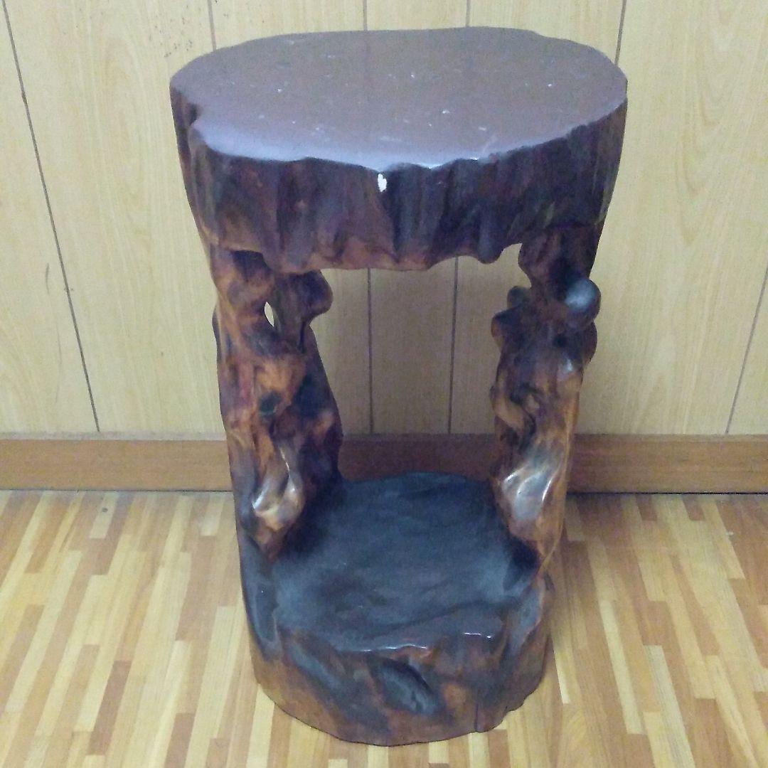 アンティーク テーブル 置き台 置物 木彫り