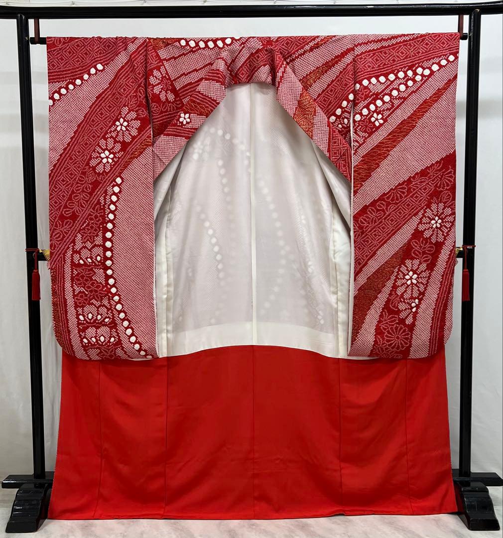 総絞り　振り袖　フルセット　別誂長襦袢付　金彩加工　そごう　成人式　633