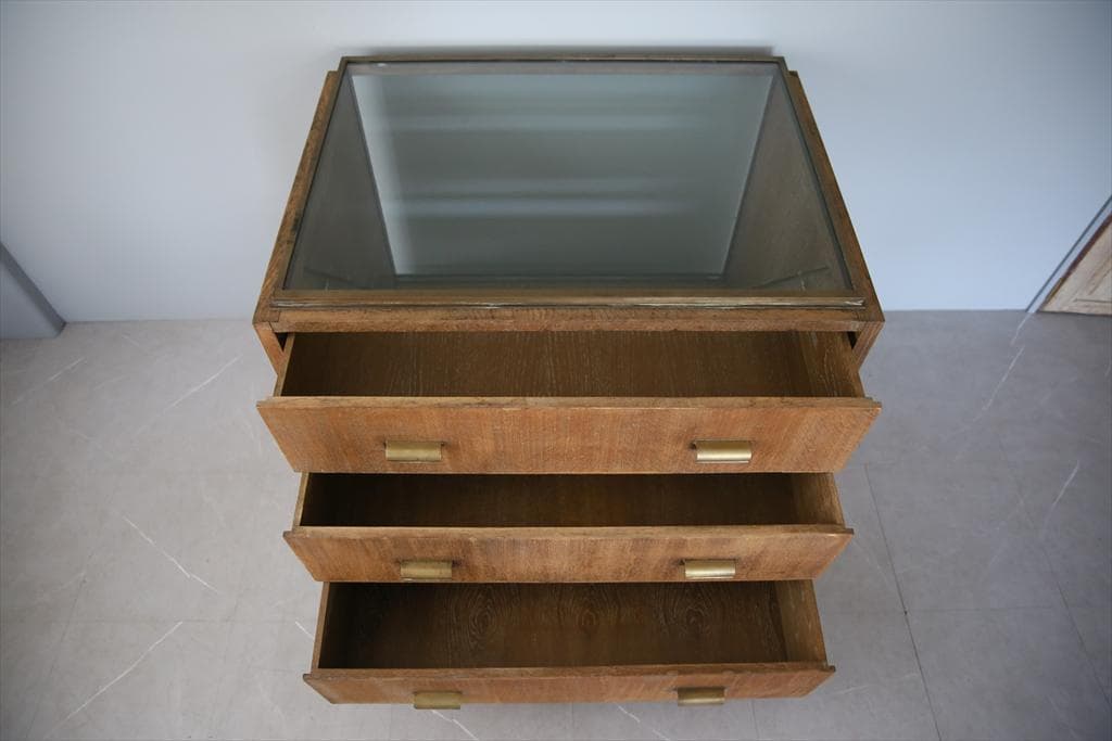 英国アンティークショップディスプレイキャビネット/カウンターテーブル(71-67