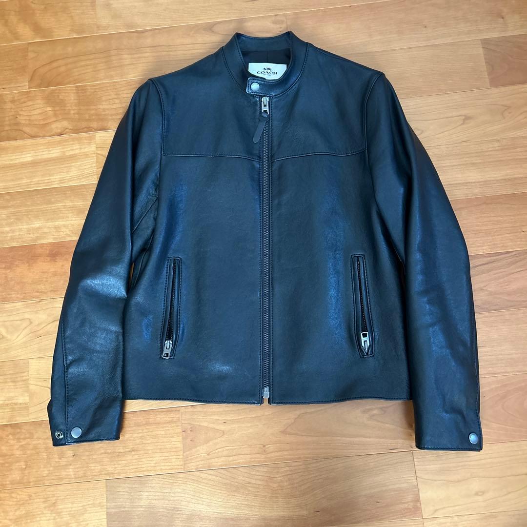 コーチ　COACH シングルライダースジャケット　S