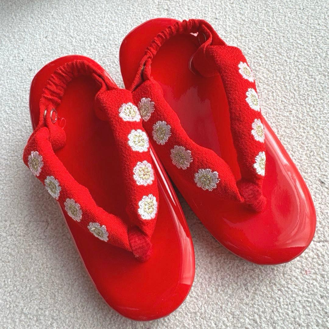 【七五三 3歳 女の子】京都花ひめ 8点フルセット 被布疋田柄 赤白ピンク