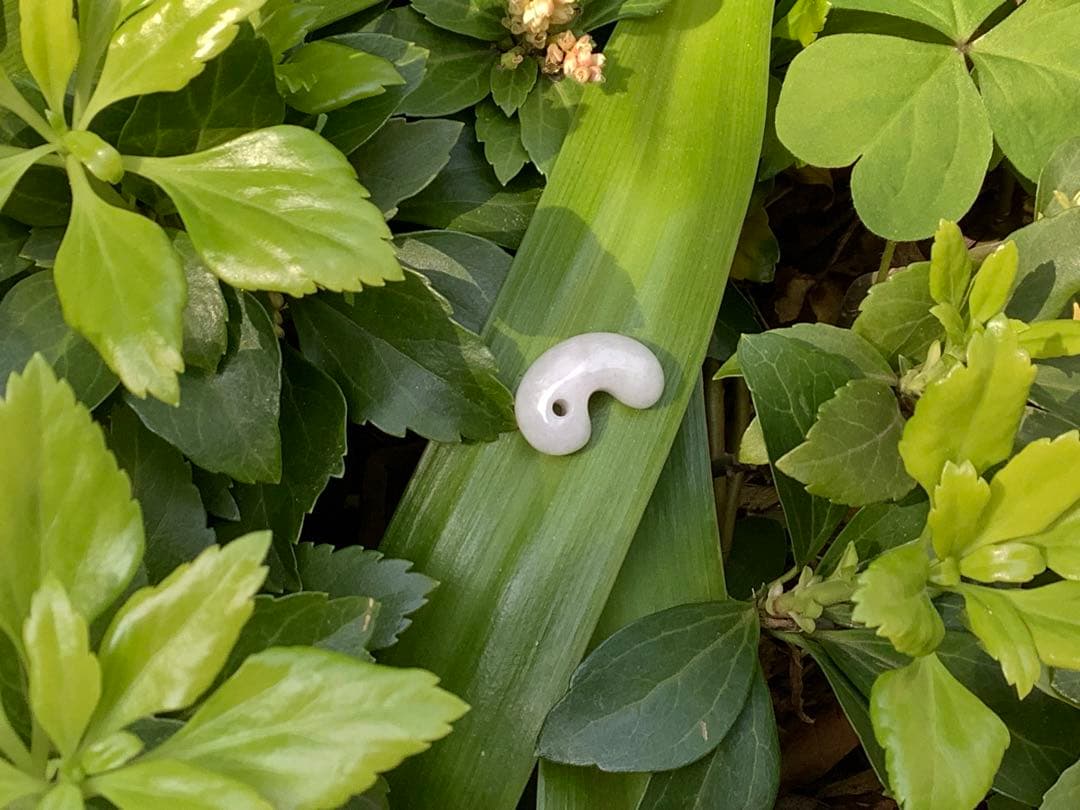 ✳自信の安価卸し　糸魚川翡翠勾玉　本物アイスジェイド鑑別書付　選別出品‼️