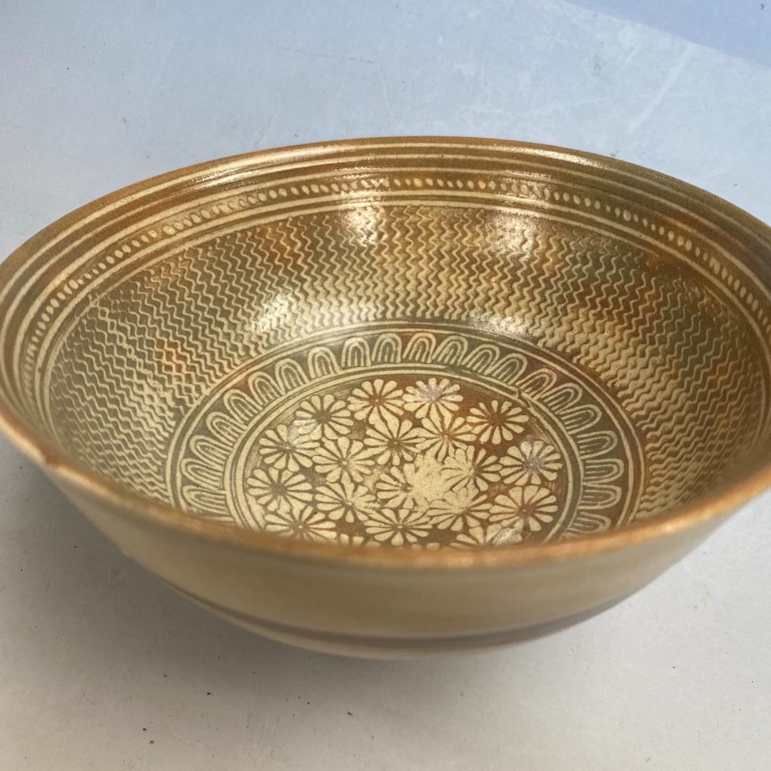 駕洛窯　三島茶碗　共箱付き