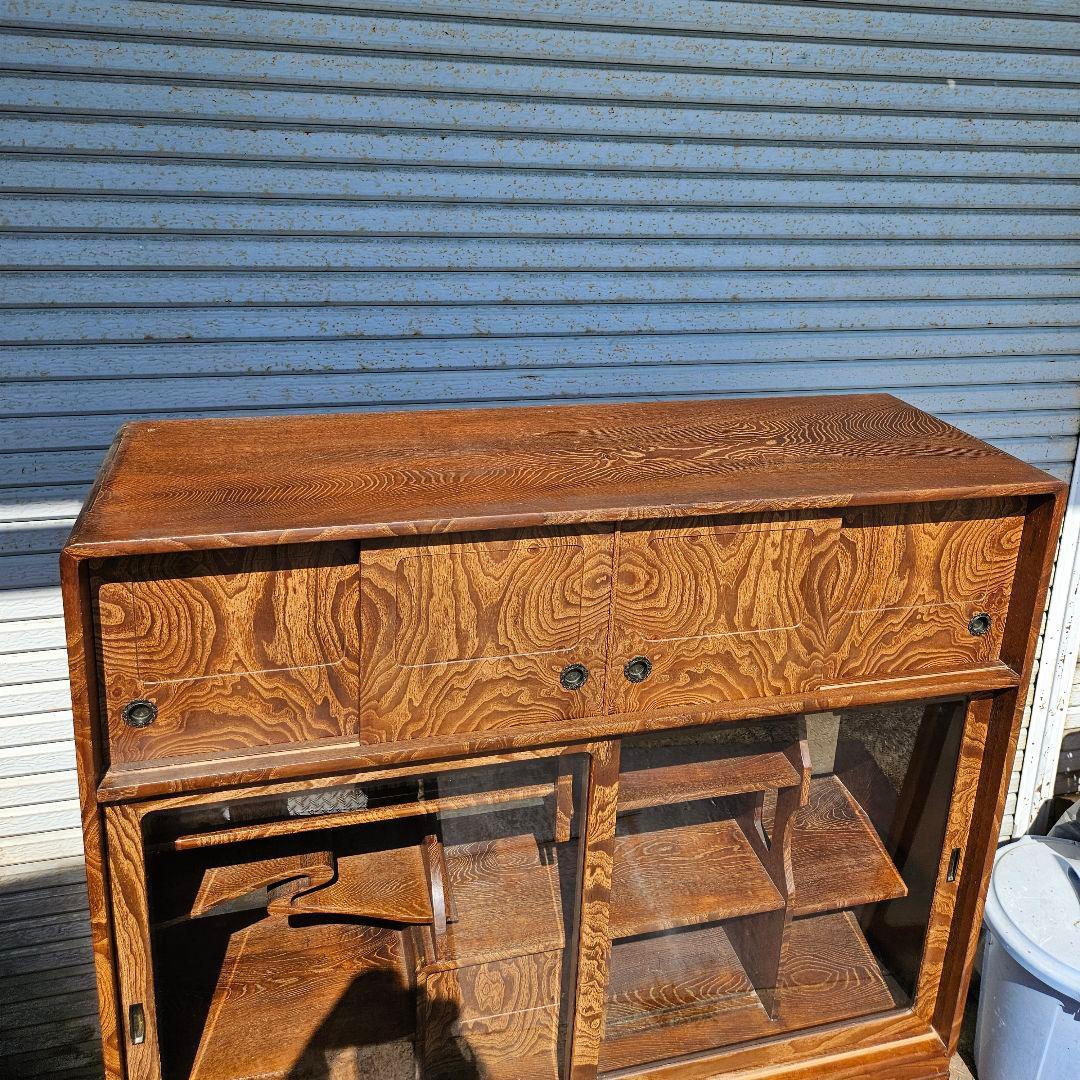 美しい杢目の茶箪笥 桐 水屋箪笥 木製 和家具 和モダン 昭和レトロ 古民家