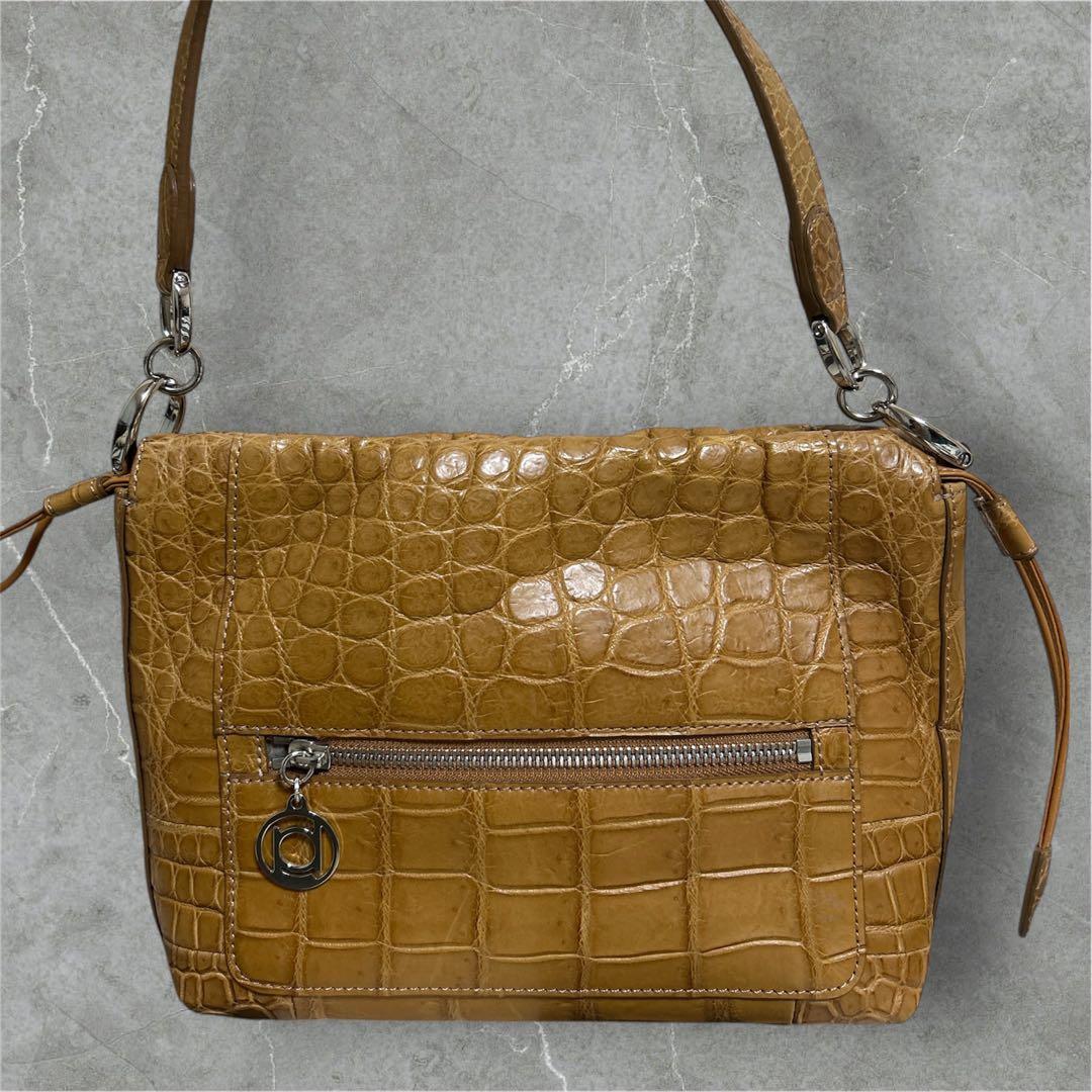 【美品】ボーグラン　JRA認定　クロコダイルレザー　2way ショルダーバッグ