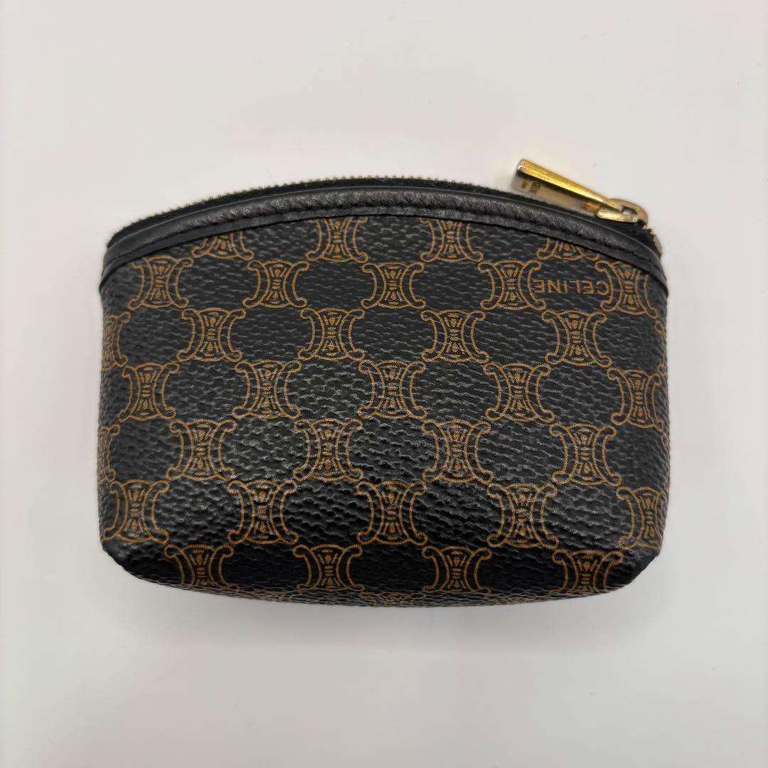 CELINE ケース　マカダム　トリオンフ　ブラック　レザー　黒マカダム