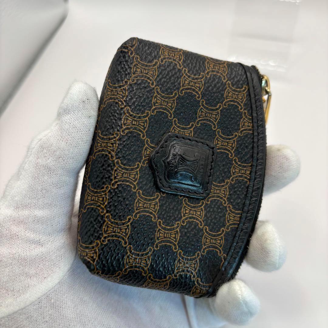 CELINE ケース　マカダム　トリオンフ　ブラック　レザー　黒マカダム