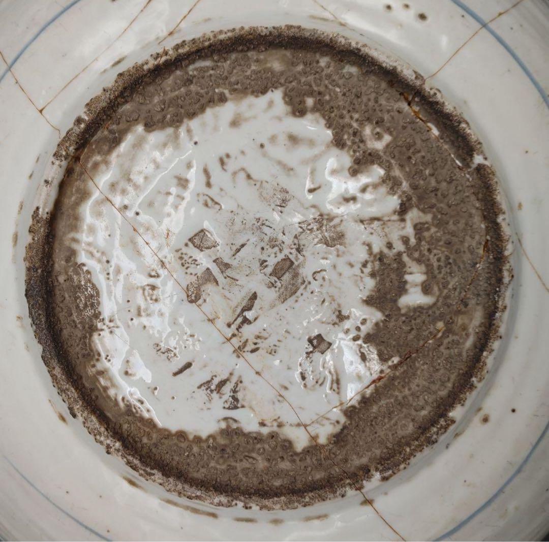 中國美術 古玩 鳳紋様 青花大皿 飾り皿　染付大皿 直徑36.5cm