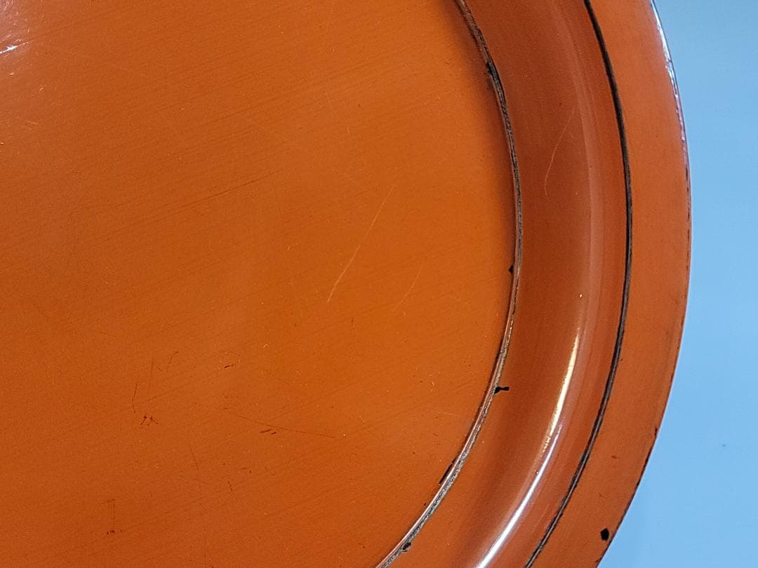 根来塗 丸盆 時代物 古美術 DT242